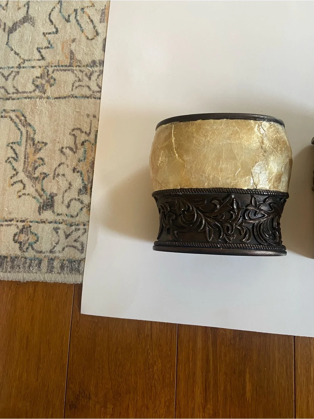Ornate Gold-Tone Decorative Bathroom Fixtures , Set of 2